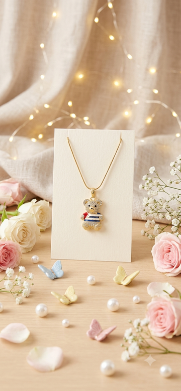 Cute Teddy Bear Necklace