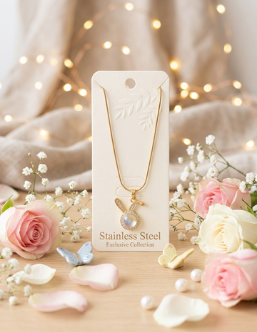 Crystal Bunny Pendant Necklace