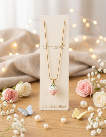 Sweet Strawberry Charm Necklace