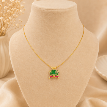 Invisible Lotus Pendant Necklace (Green)