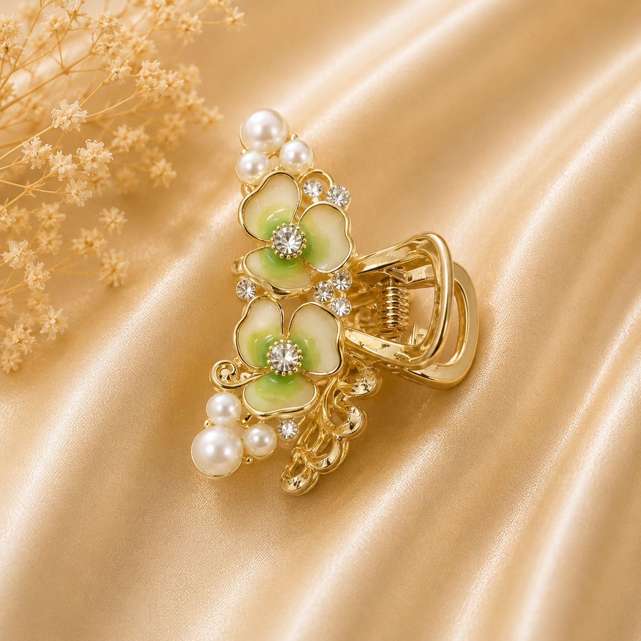 Spring Blossom Pearl Hair Claw