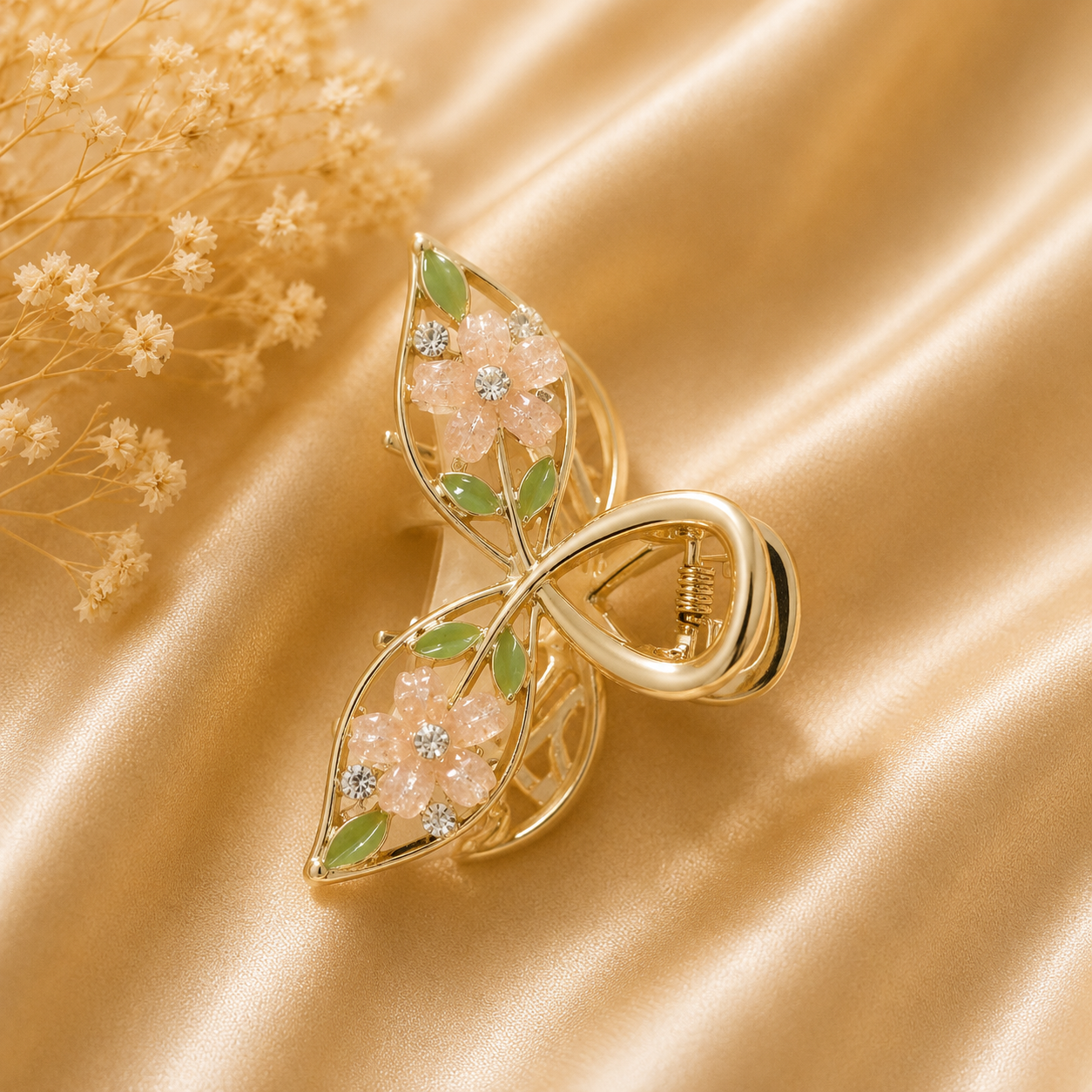 Golden Leaf Bloom Hair Claw