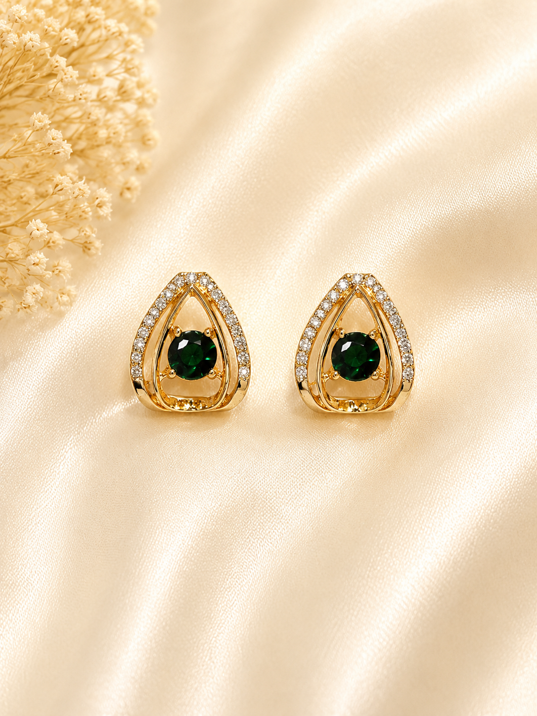 Emerald Spark Teardrop Earrings