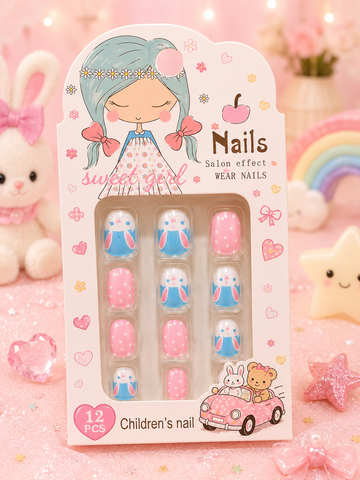 Kids' Bunny Press-On Nails