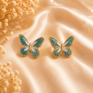 Blue Butterfly Stud