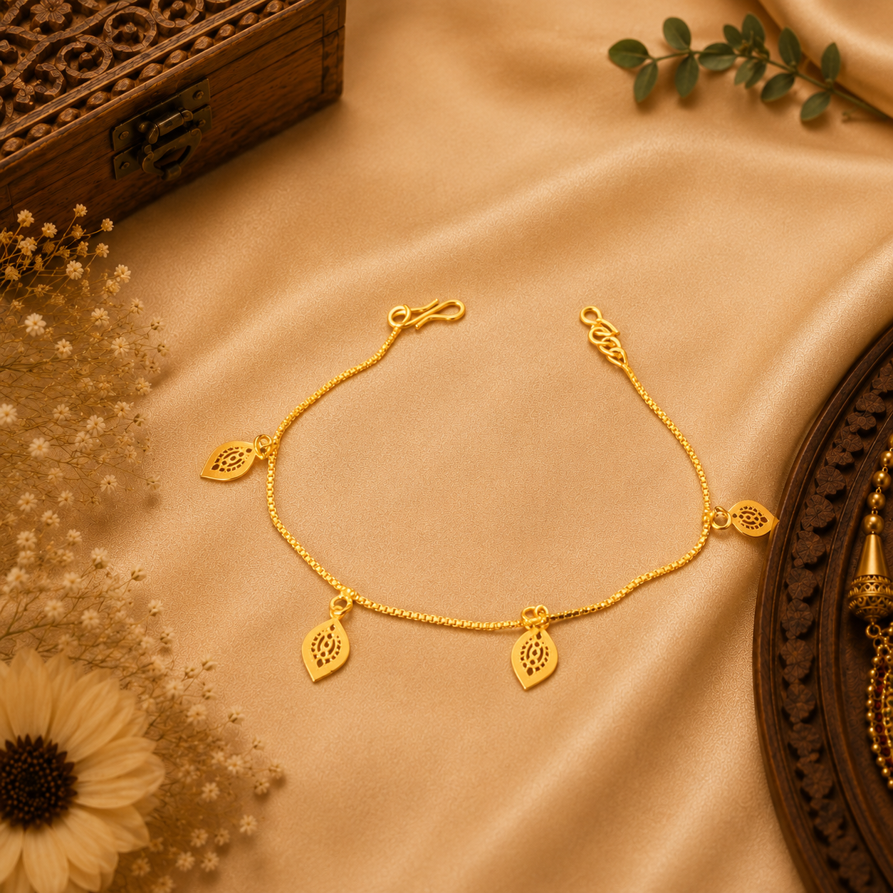 Leaf Charm Bracelet