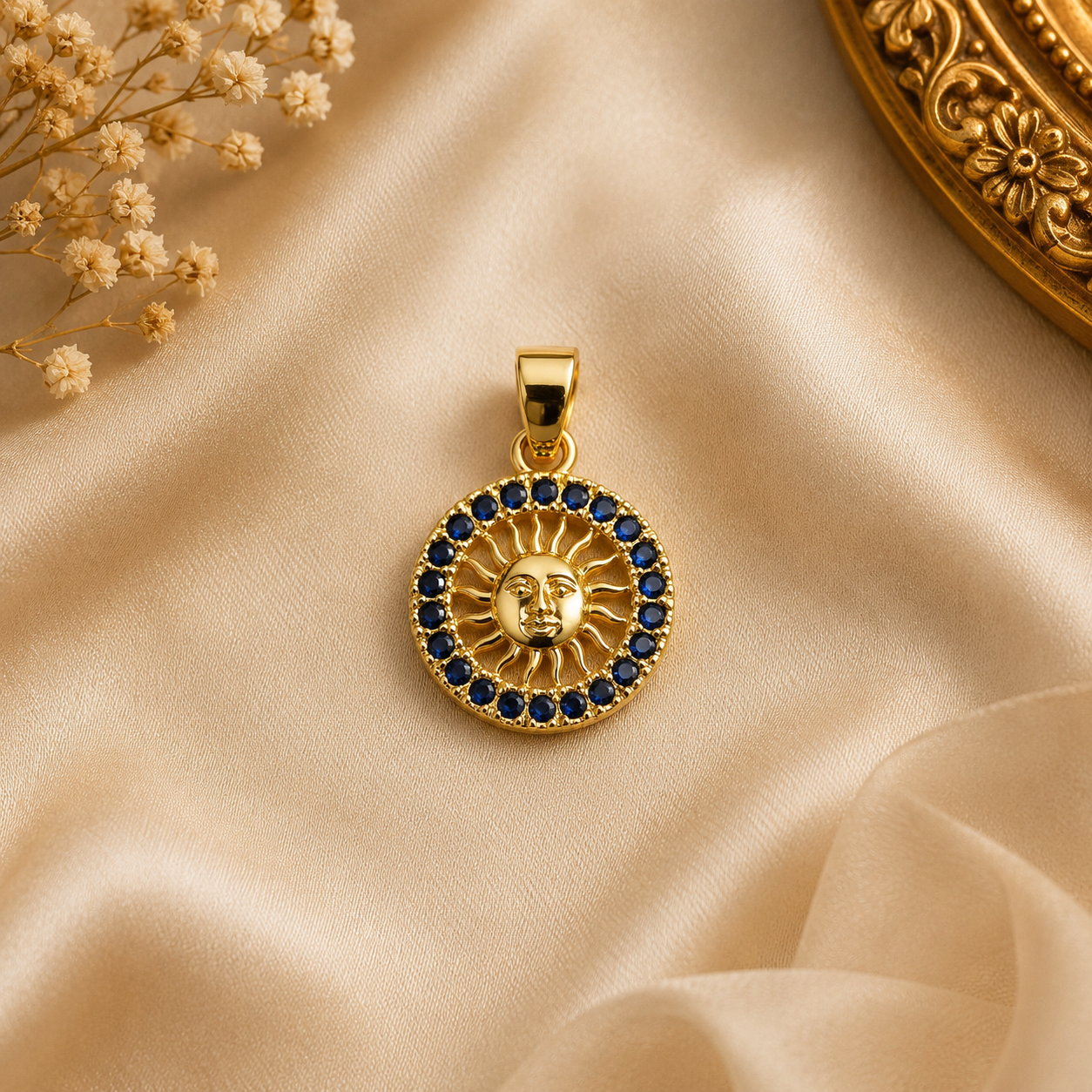 Statement Gold Sun Pendant