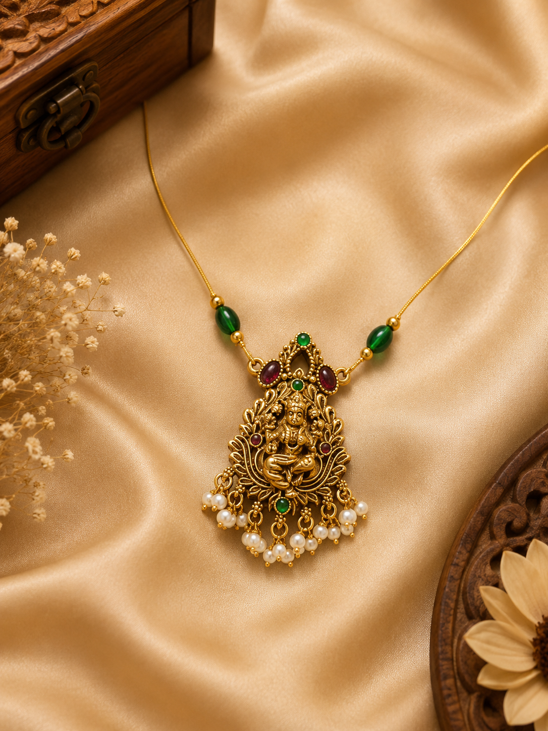 Invisible Lakshmi pendent Set