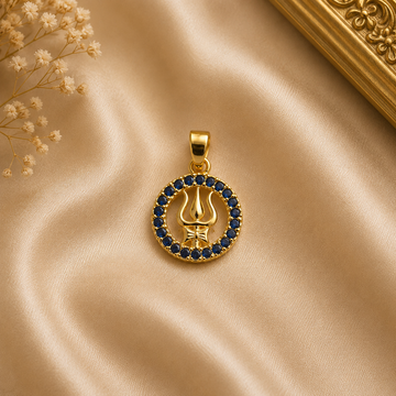 Mahadev Trishul Blue Pendant
