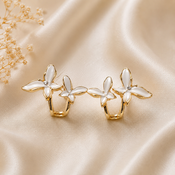 White Floral Earing