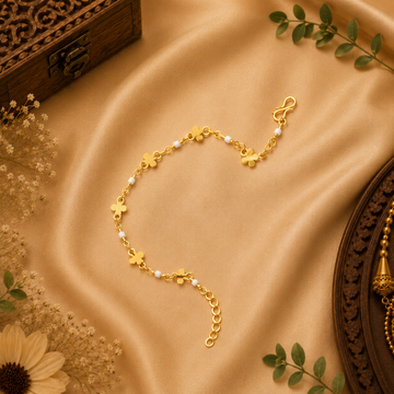 Golden Clover Charm Bracelet
