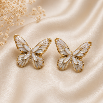 Ivory Butterfly Stud Earrings