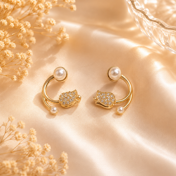 Regal Pearl Hoop Studs