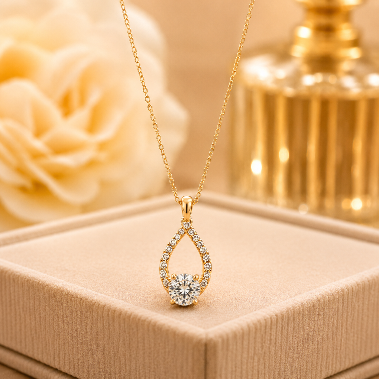 Teardrop Solitaire Pendant