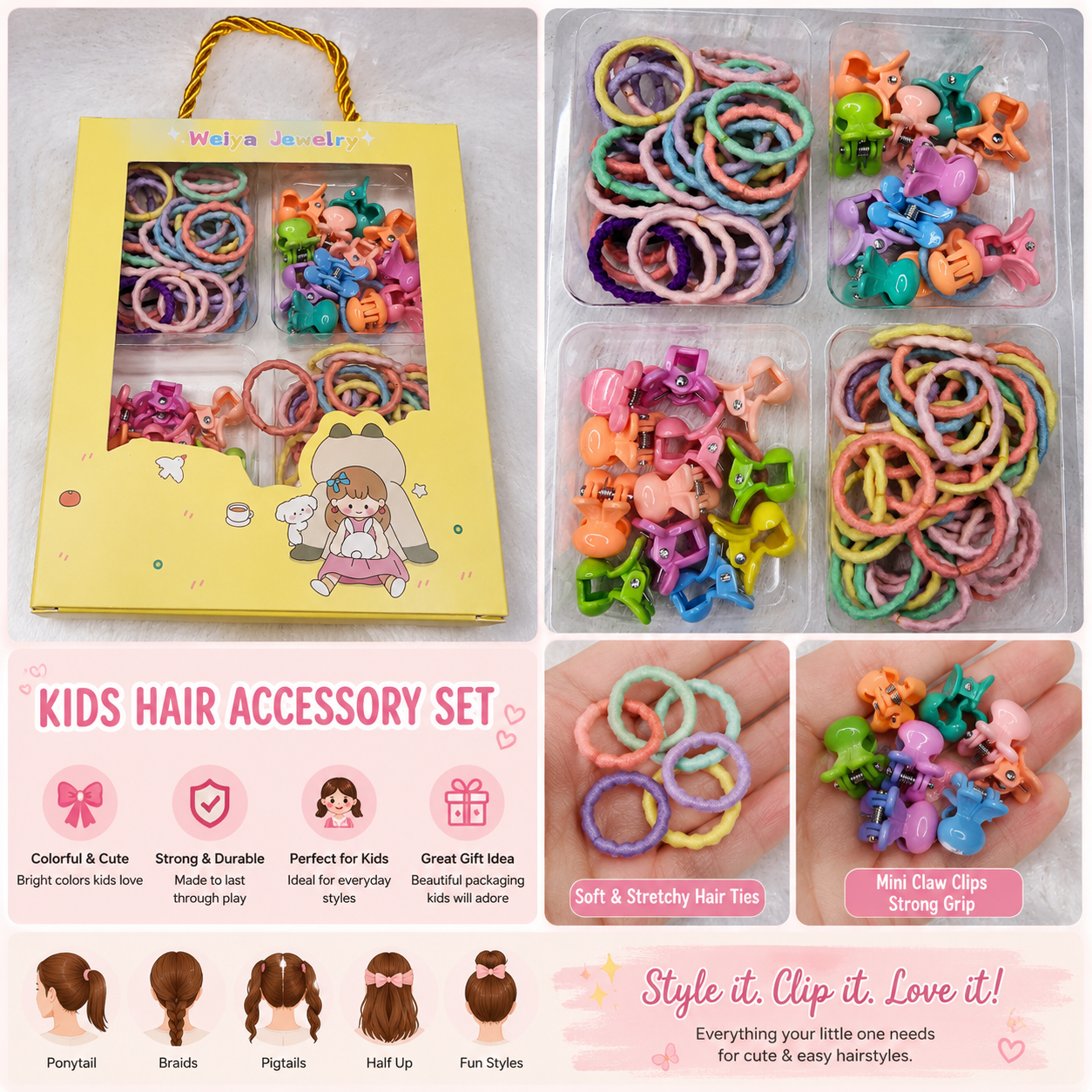 🎀 Kids Hair Accessories Gift Set