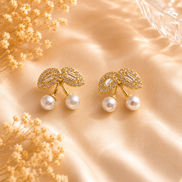 Pearl Cherry Stud Earrings