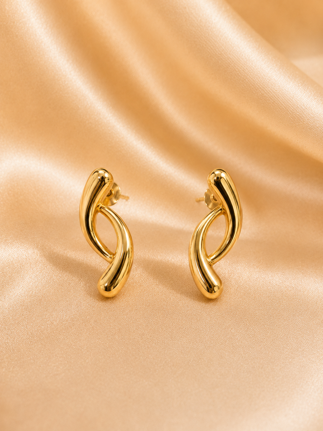 Antiturnish Twisted Gold Stud Earrings