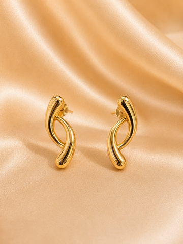 Antiturnish Twisted Gold Stud Earrings