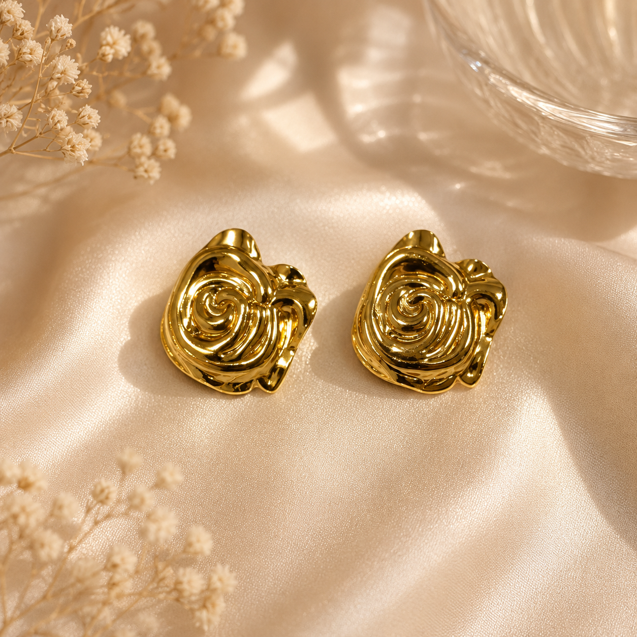 Golden Rose Bloom Stud