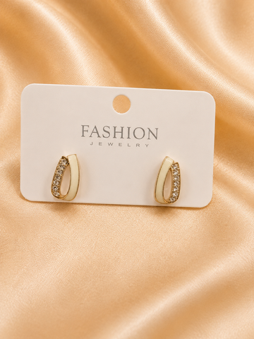 Ivory Crystal Teardrop Studs
