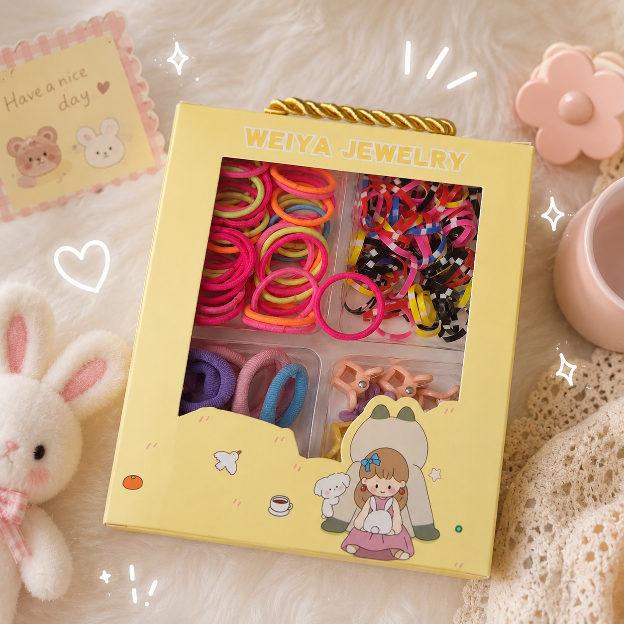 🌈 Cute Kids Hair Accessories Gift Set
