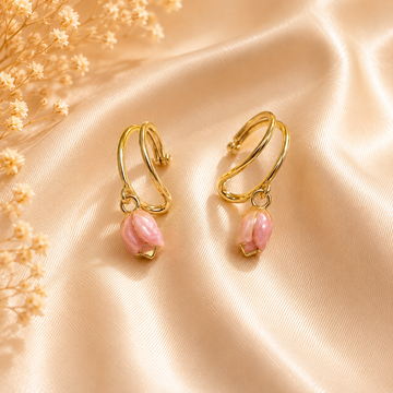 Blush Tulip Hoop Earrings