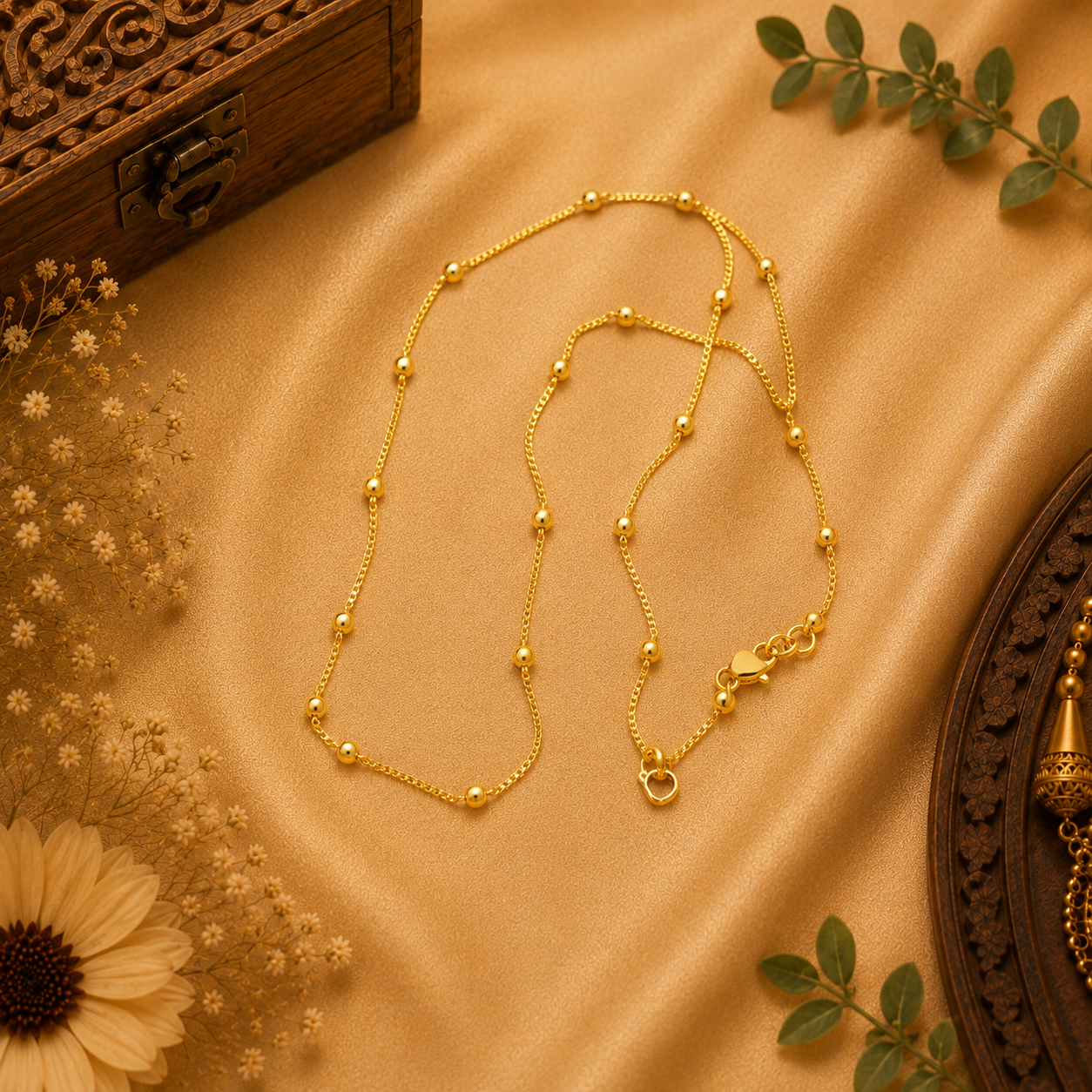 Gold Beaded Anklet