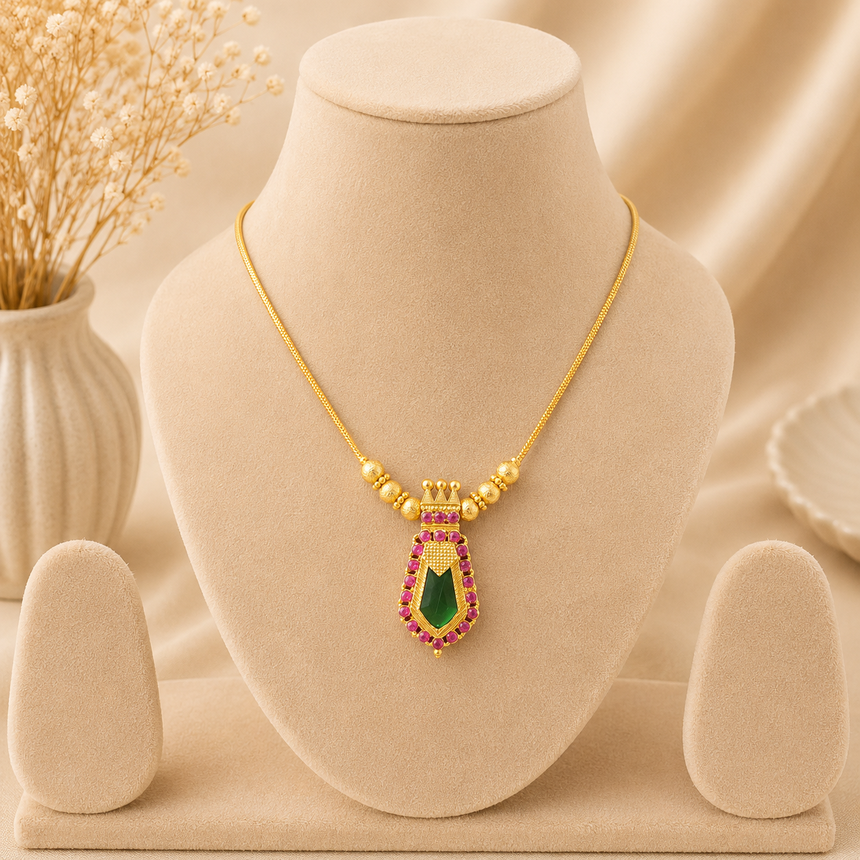Classic Palakka Pendant Necklace